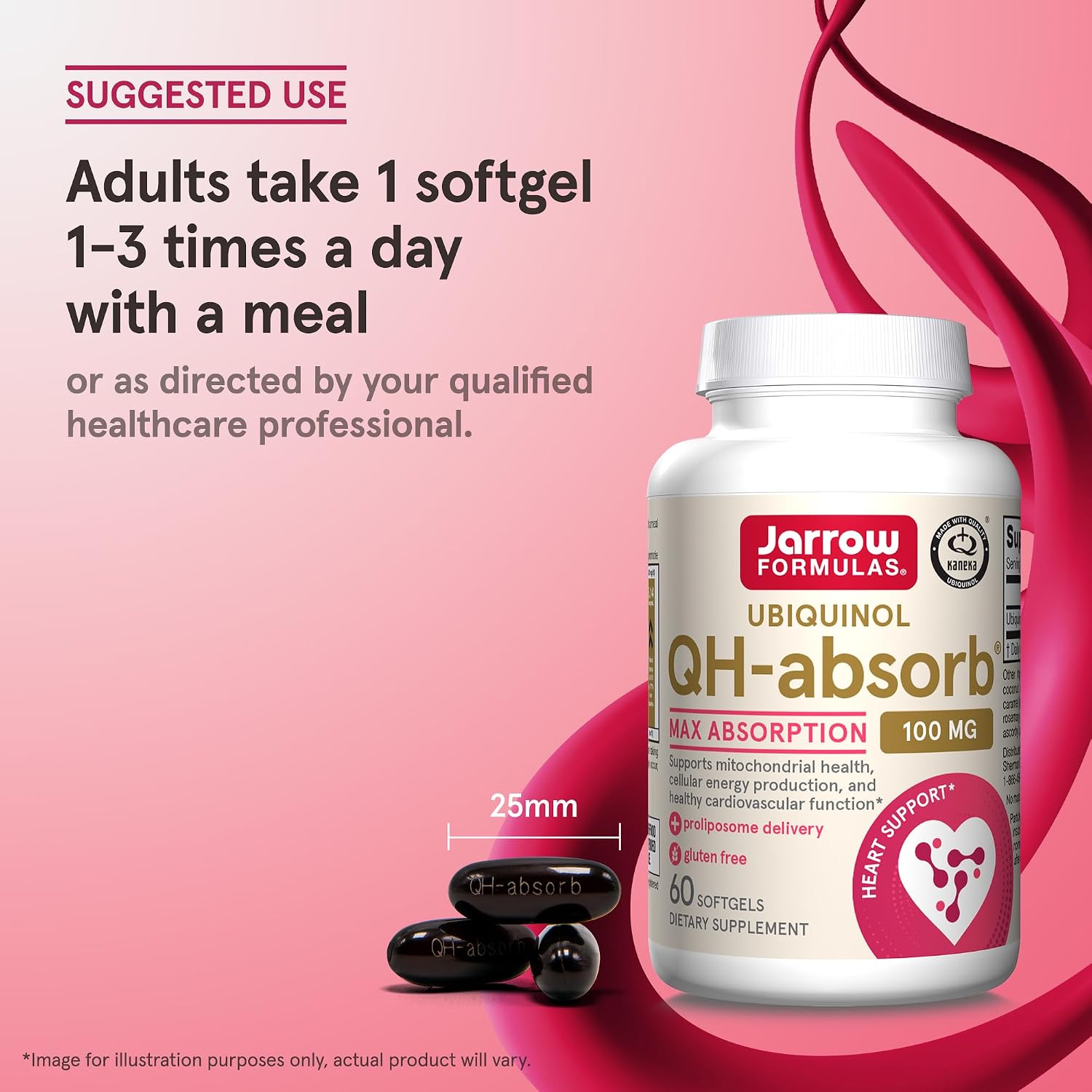 Jarrow QH-Absorb Ubiquinol 100mg CoQ10, Heart Health, 120 Softgels | High Absorption, Supports Mitochondrial Energy Production & Healthy Cardiovascular Function, Dietary Supplement