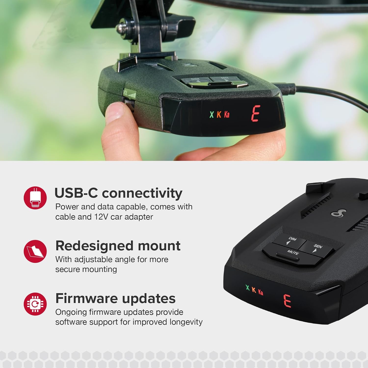 Cobra RAD 480i Laser Radar Detector, Long Range Detection, Bluetooth, Black
