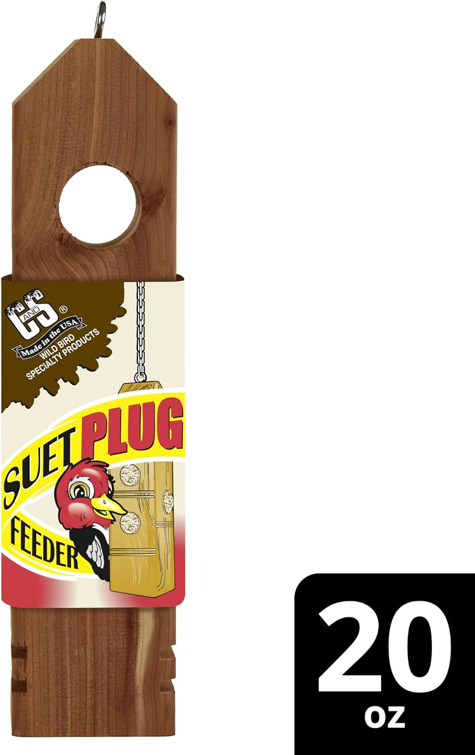 C&S Peanut Delight No Melt Suet Dough Plugs, Suet Plugs for Wild Birds, 12 Oz, 4 Count