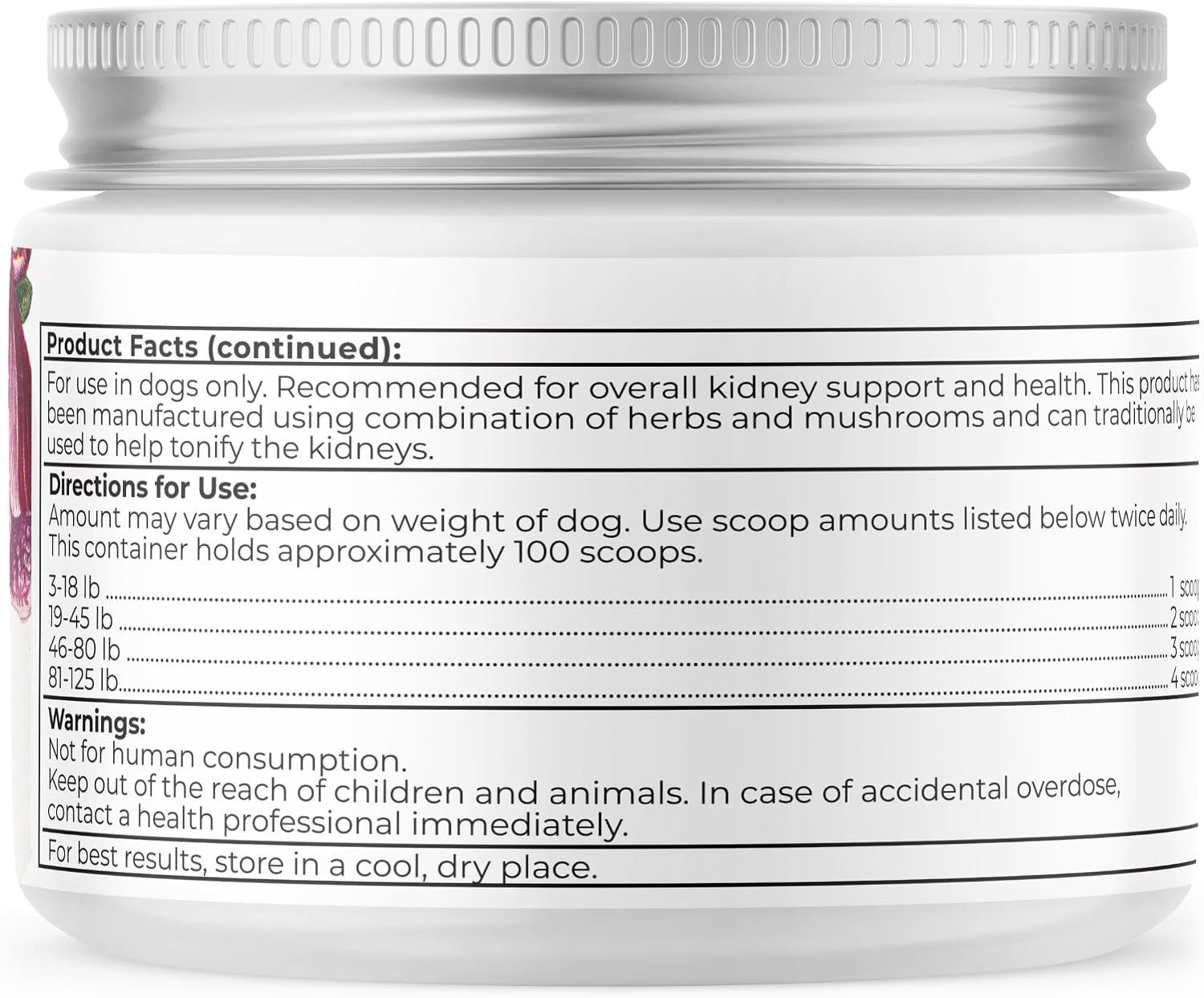 Dr. Harvey's Kidney Health Kidney Support Supplement for Dogs (4 Ounces) | 100% Human Grade - 4 oz Container