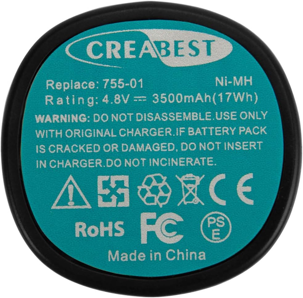 CREABEST 3500mAh 4.8V Ni-MH Battery Compatible with Dremel 755-01 7300