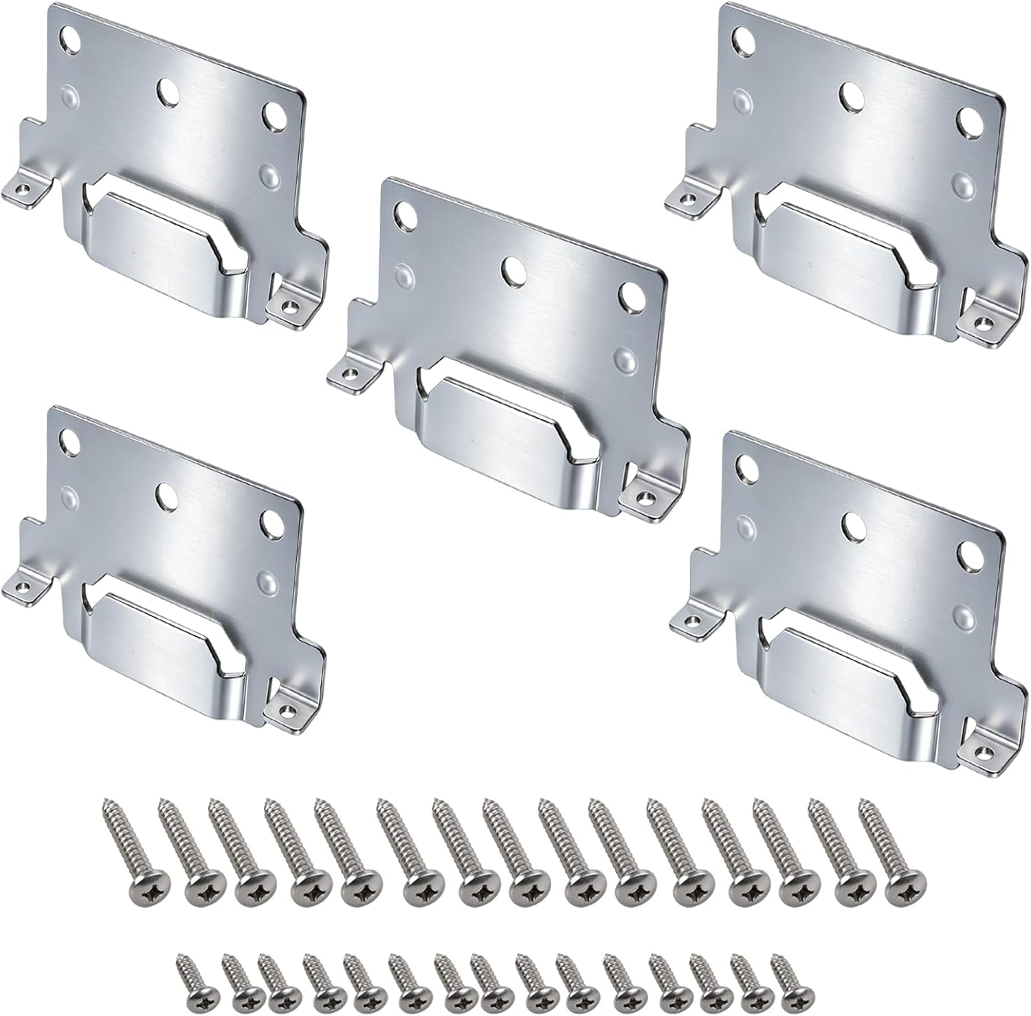 5 Pack 116791 Mounting Plates Compatible with IKEA Bed Frame Brackets | Part #116791 Galvanized Steel Bed Frame Brackets with Screws for Furniture