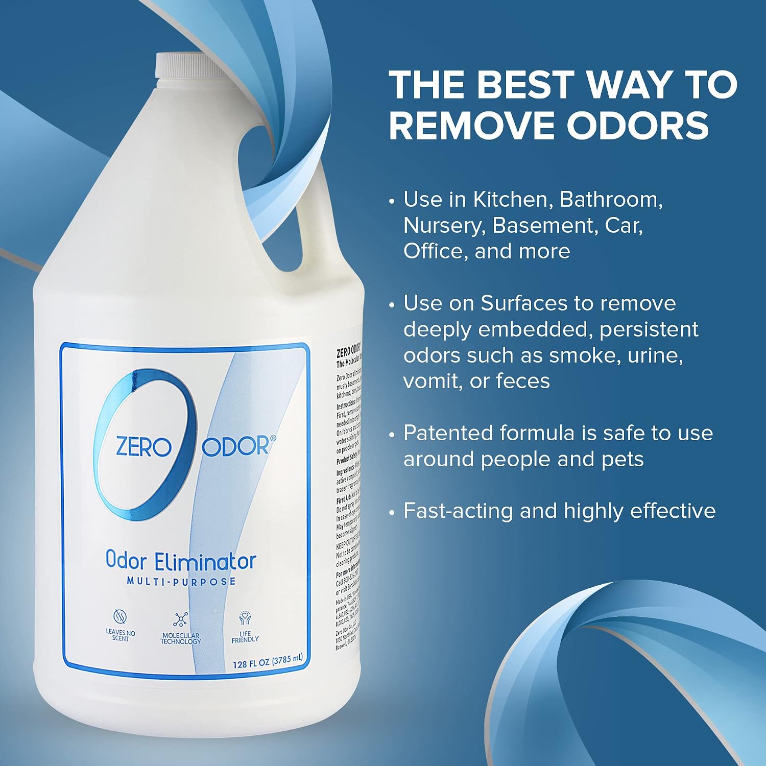 Zero Odor - Multi-Purpose Strong Odor Eliminator for Home, Office, Car, Bathroom, Hotel, Room Deodorizer, and Odor Neutralizer, 16oz
