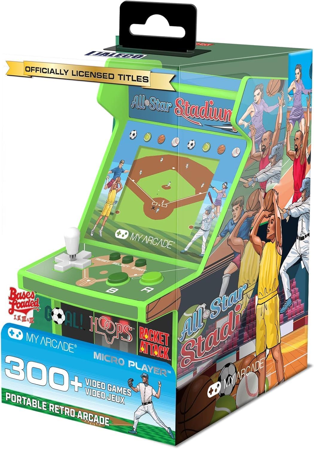My Arcade Micro Player Mini Arcade Machine: Galaga Video Game, Fully Playable, 6.75 Inch Collectible, Color Display, Speaker, Volume Buttons, Headphone Jack - Electronic Games