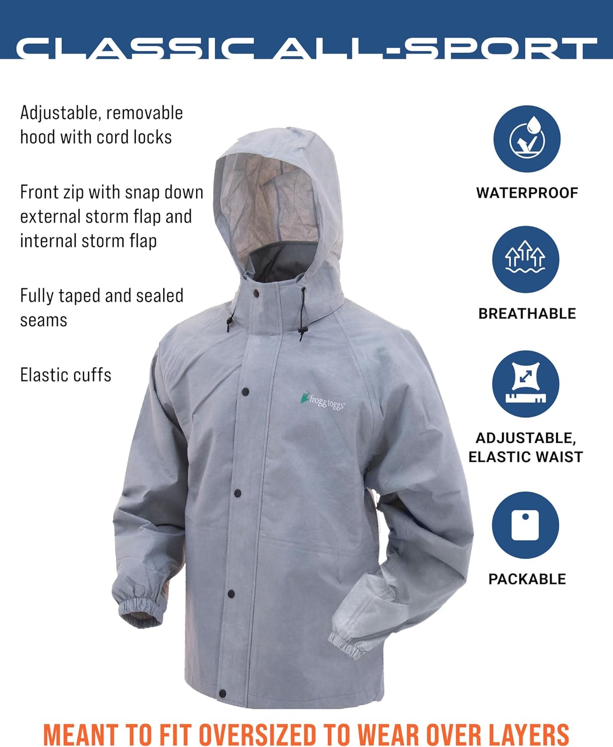 FROGG TOGGS Men's Classic All-Sport 3-Layer Waterproof Breathable Rain Suit