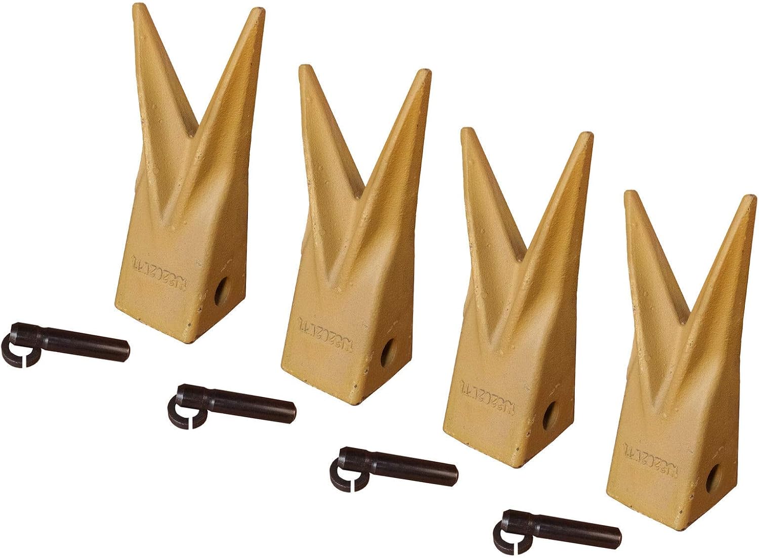 Backhoe Bucket Cat Style Tiger Teeth with pins & retainers, Set of 4, 1U3202WTL