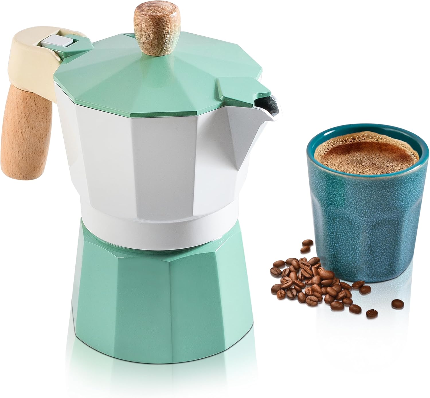 Mixpresso 3 Cup Moka Pot Stovetop Espresso Maker, Italian Cuban Coffee Pot