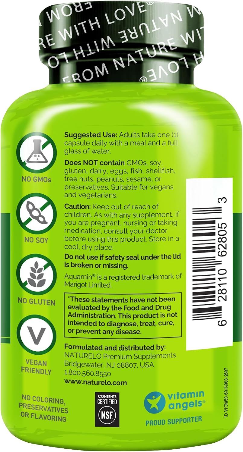 NATURELO One Daily Multivitamin for Women 50+ (Iron Free) - Menopause Support for Women Over 50 - Whole Food Supplement - Non-GMO - No Soy - 60 Capsules - 2 Month Supply | Energy Support, Whole Food Daily Women Multivitamin Supplement, Nourish Hair/Skin/…