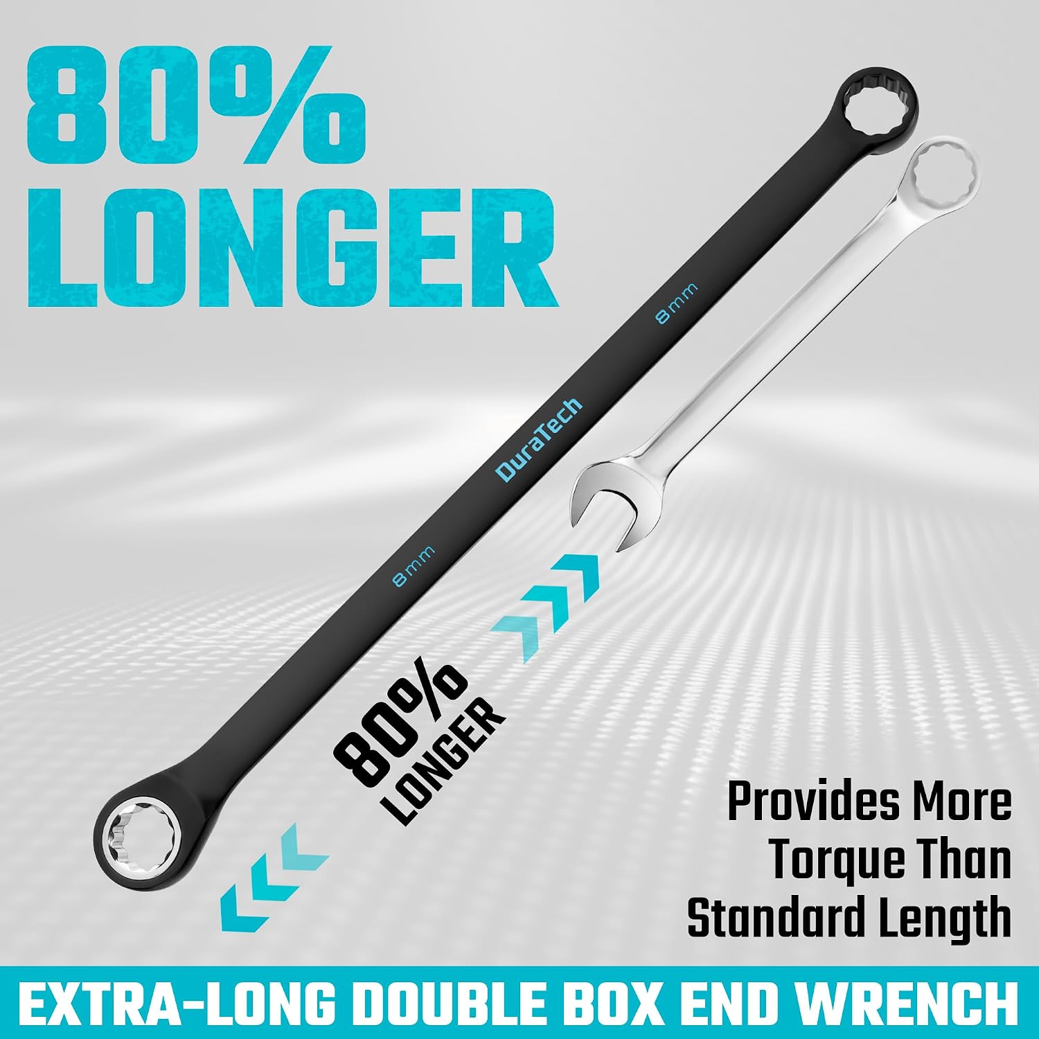 DURATECH Extra Long Ratcheting Wrench Set, Double Box End, Metric, 9-Piece