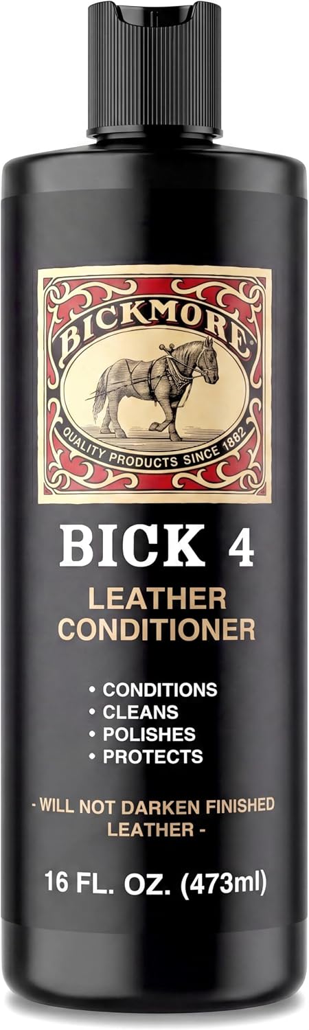 Bick 4 Leather Conditioner & Cleaner, Won't Darken Boots, Couch, Bags 8 oz | Made in USA, For Shoes, Furniture, Jackets, Auto Interiors, Apparel & Accessories
