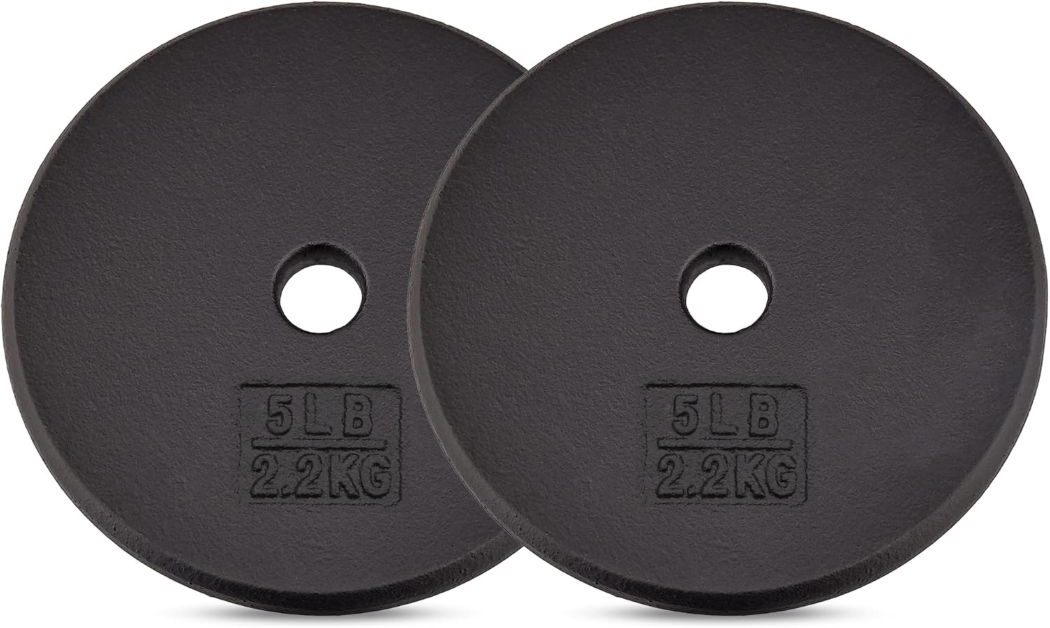 Yes4All Standard Weight Plates, 1-Inch Cast Iron Barbell Weights, Wide Range 5–50 LB, Ideal for Strength Training & Workout Routine, Available in Single, Pair & Set of 4