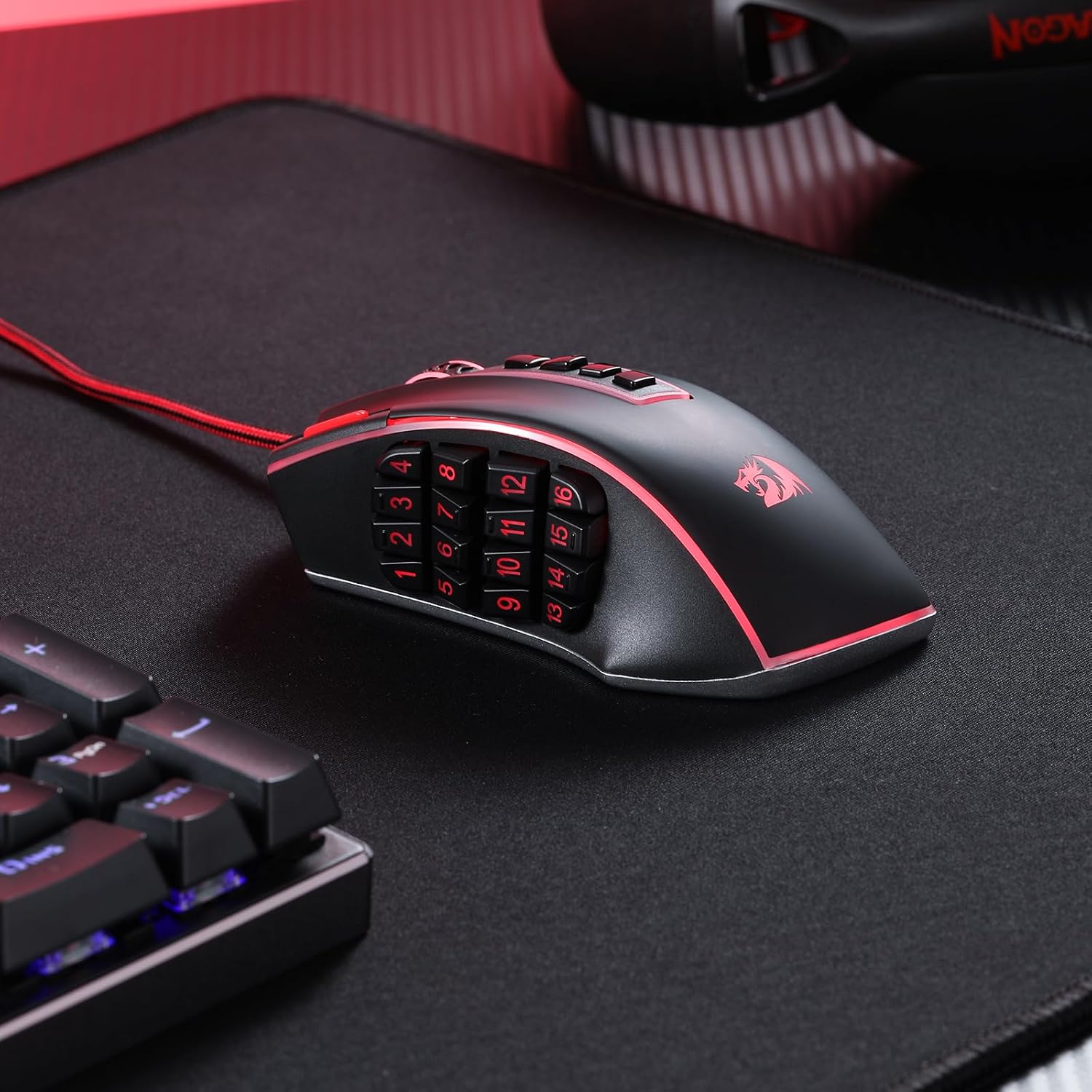 Redragon M908 Wired MMO RGB Gaming Mouse 12400 DPI Remapping Keys | Stable Lag-Free Connection, Redefine Keybinding Macro, Vibing Backlight, Ergonomic Grip Body Comfort