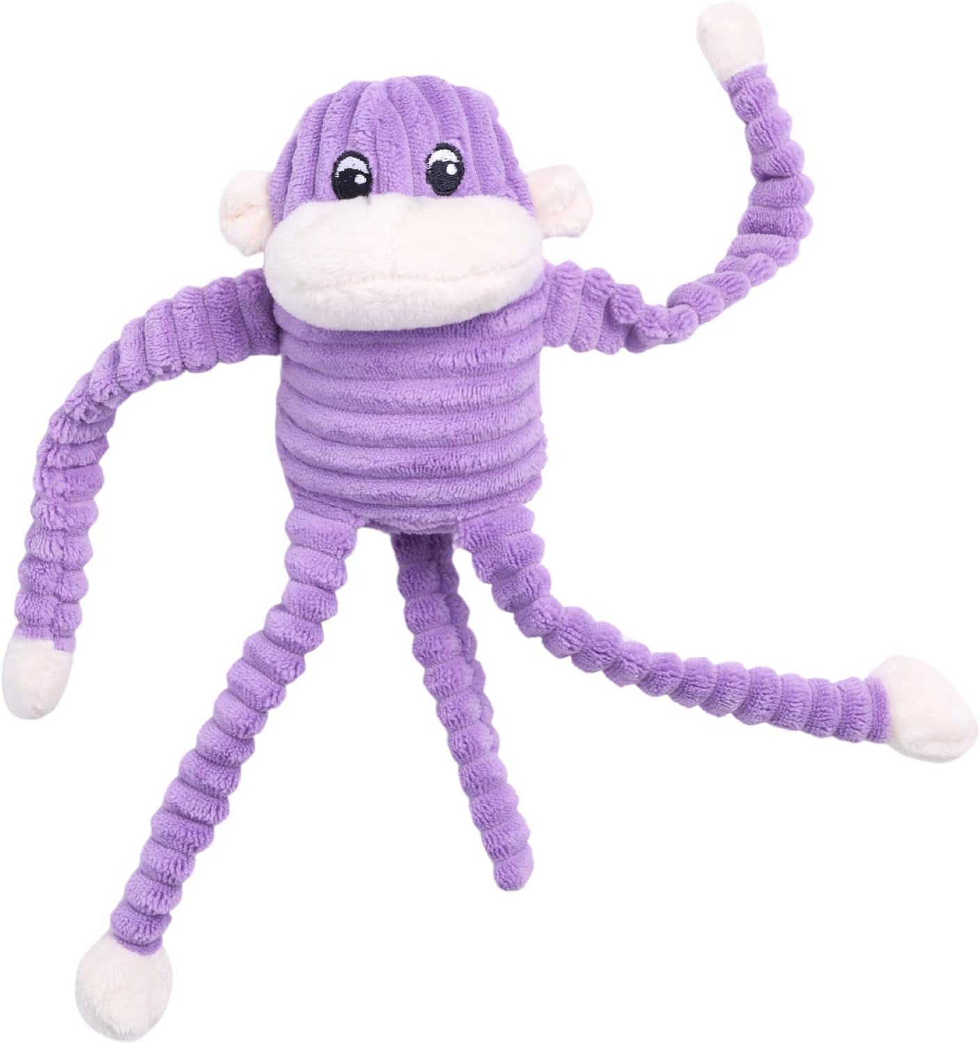 ZippyPaws Crinkle Monkey for Small and Medium Dogs - Small, Purple | Interactive Dog Toys to Keep Them Busy, Squeaky Plush Pet Toy for All Breeds