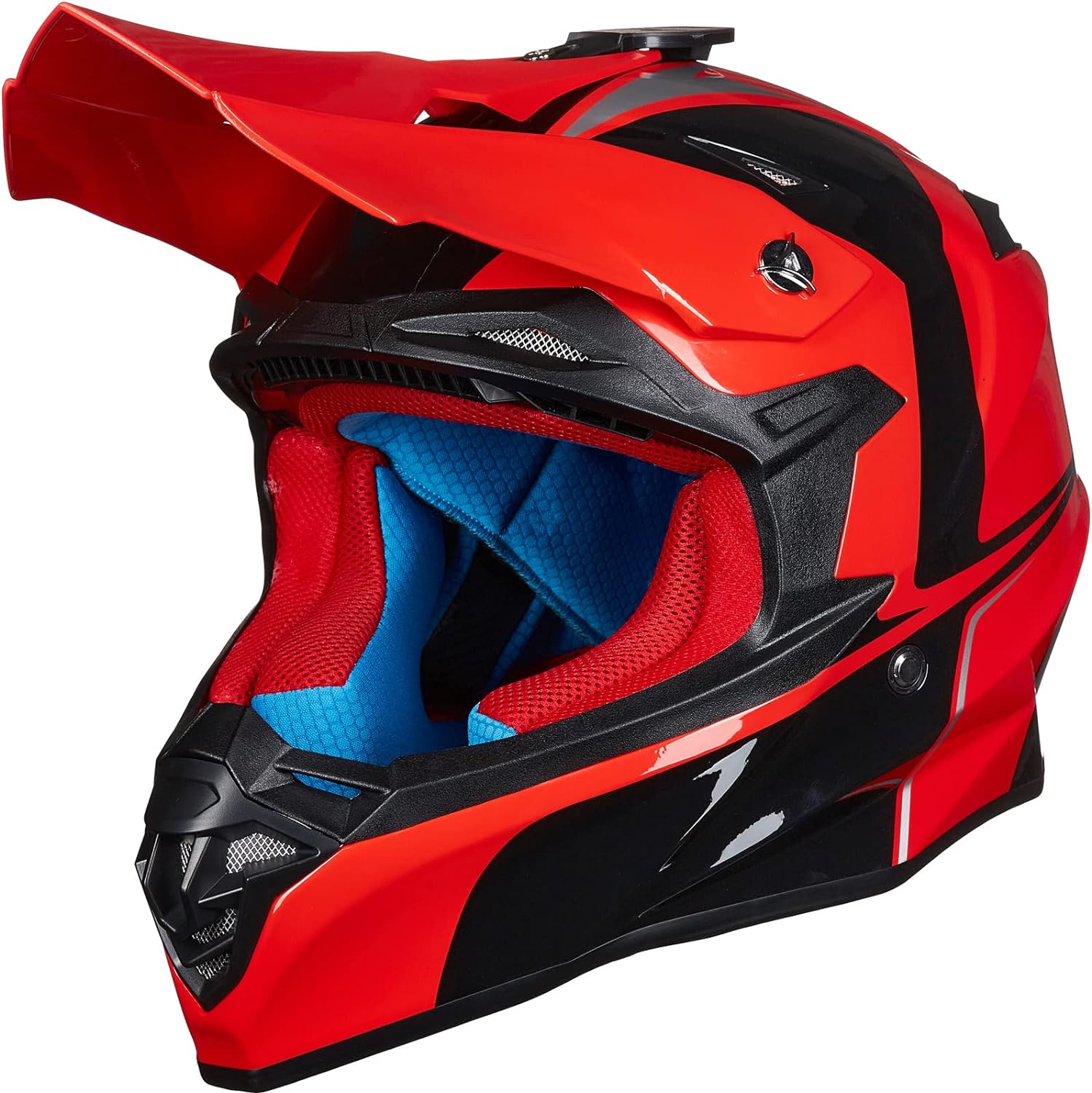 ILM Adult Dirt Bike Helmets ATV Motocross Dirtbike Helmet with Super Soft Liner Camera Mount for Men Women Motorcycle Dual Sport DOT Model-216 (Red