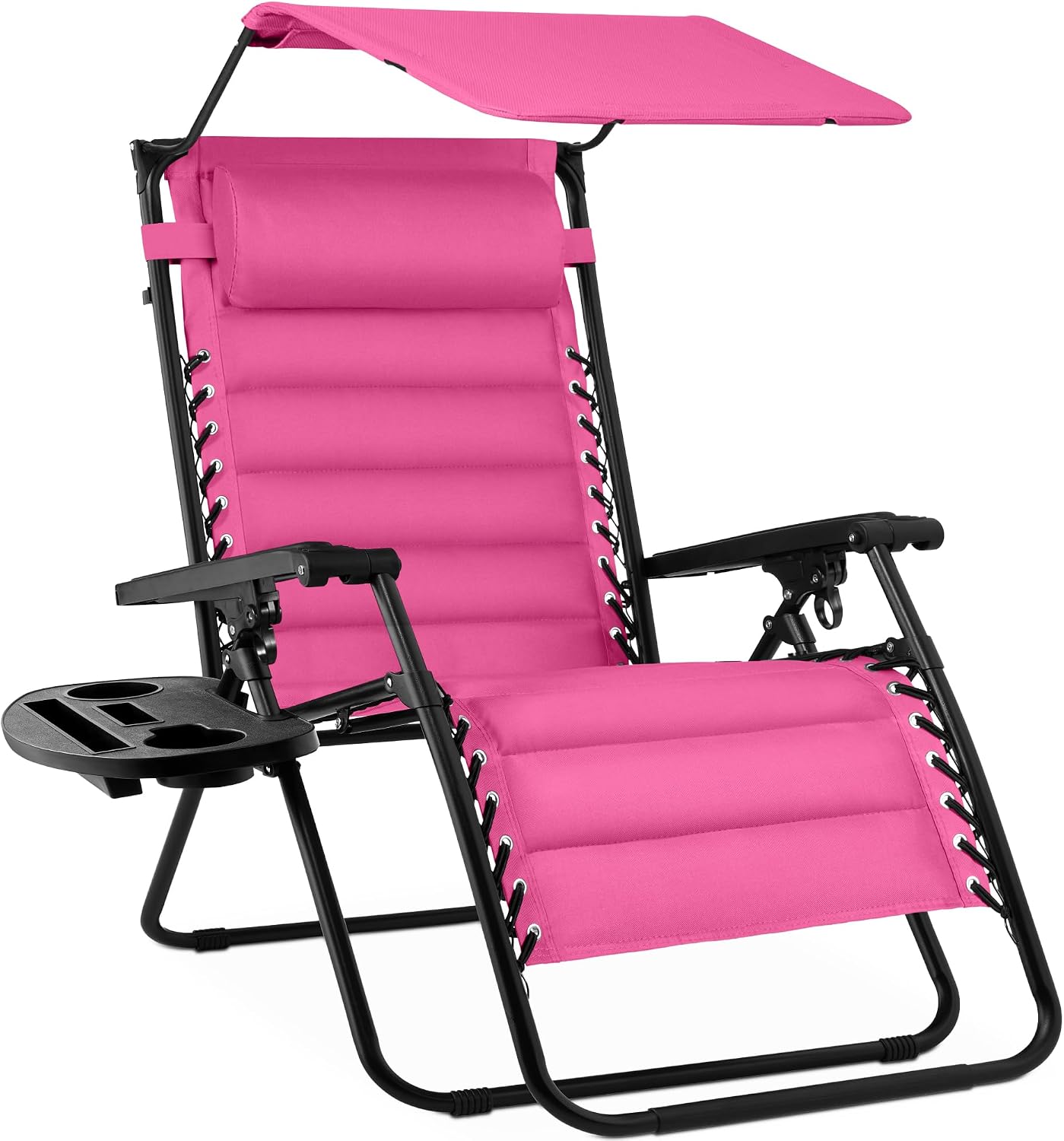Best Choice Products Oversized Padded Zero Gravity Chair, Folding Outdoor Patio Recliner, XL Anti Gravity Lounger for Backyard w/Headrest, Cup Holder