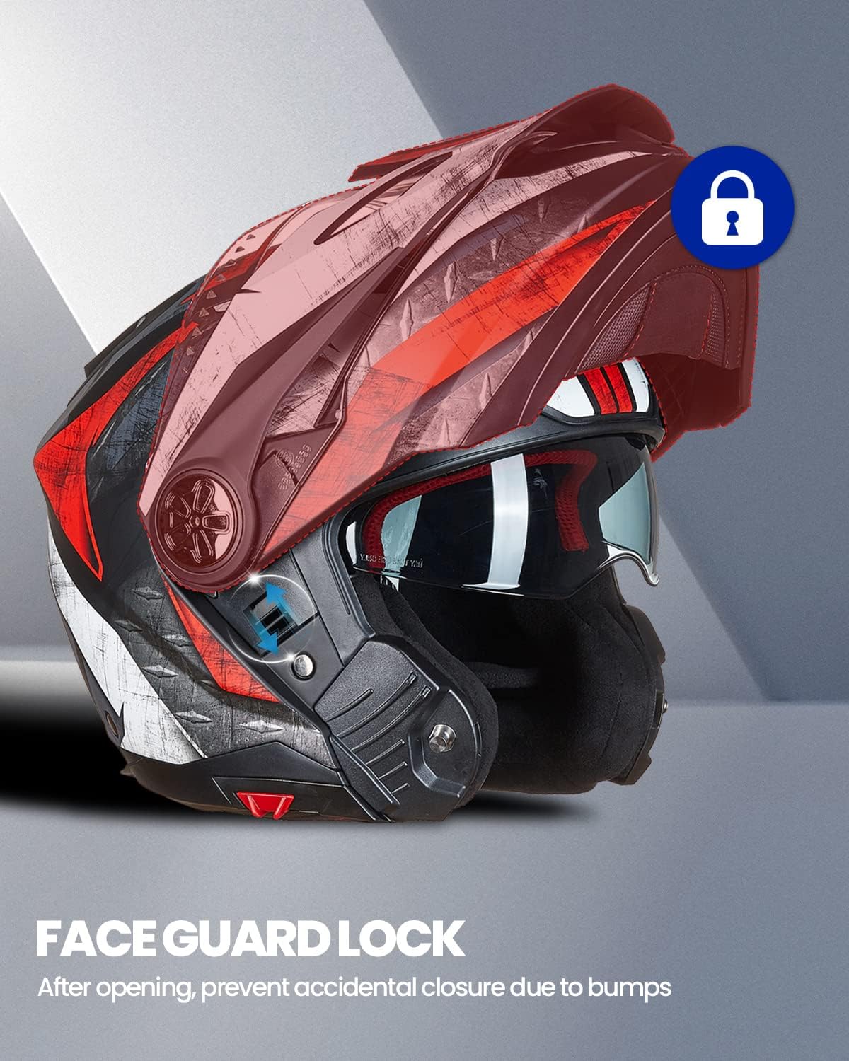 ILM Motorcycle Full Face Modular ATV Helmet Three in One Snowmobile Casco with Pinlock Anti Fog Visor for Men Women DOT Model 909F