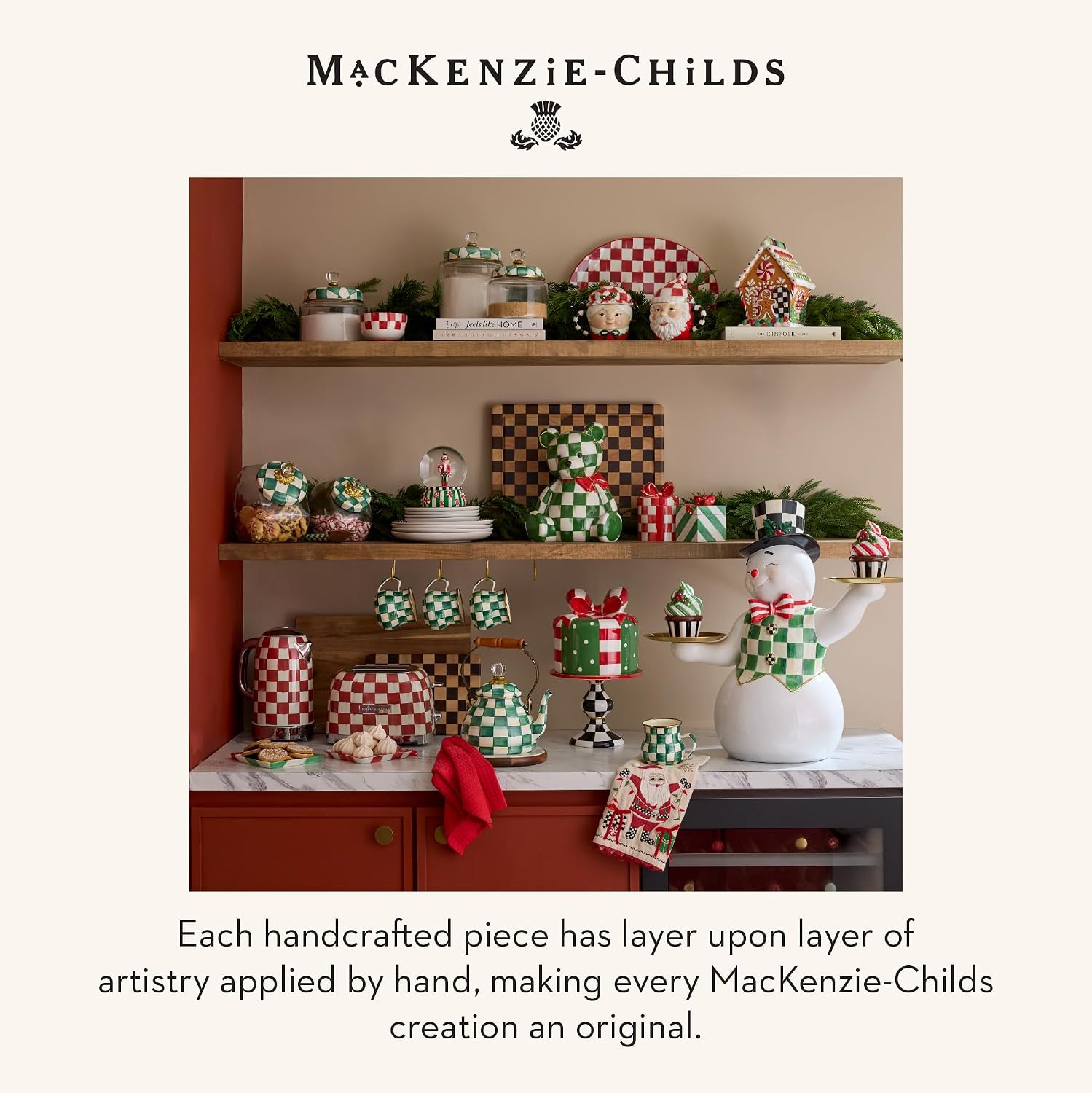 MACKENZIE-CHILDS Cotton Dish Towel, Hydrangea Tea Kettle
