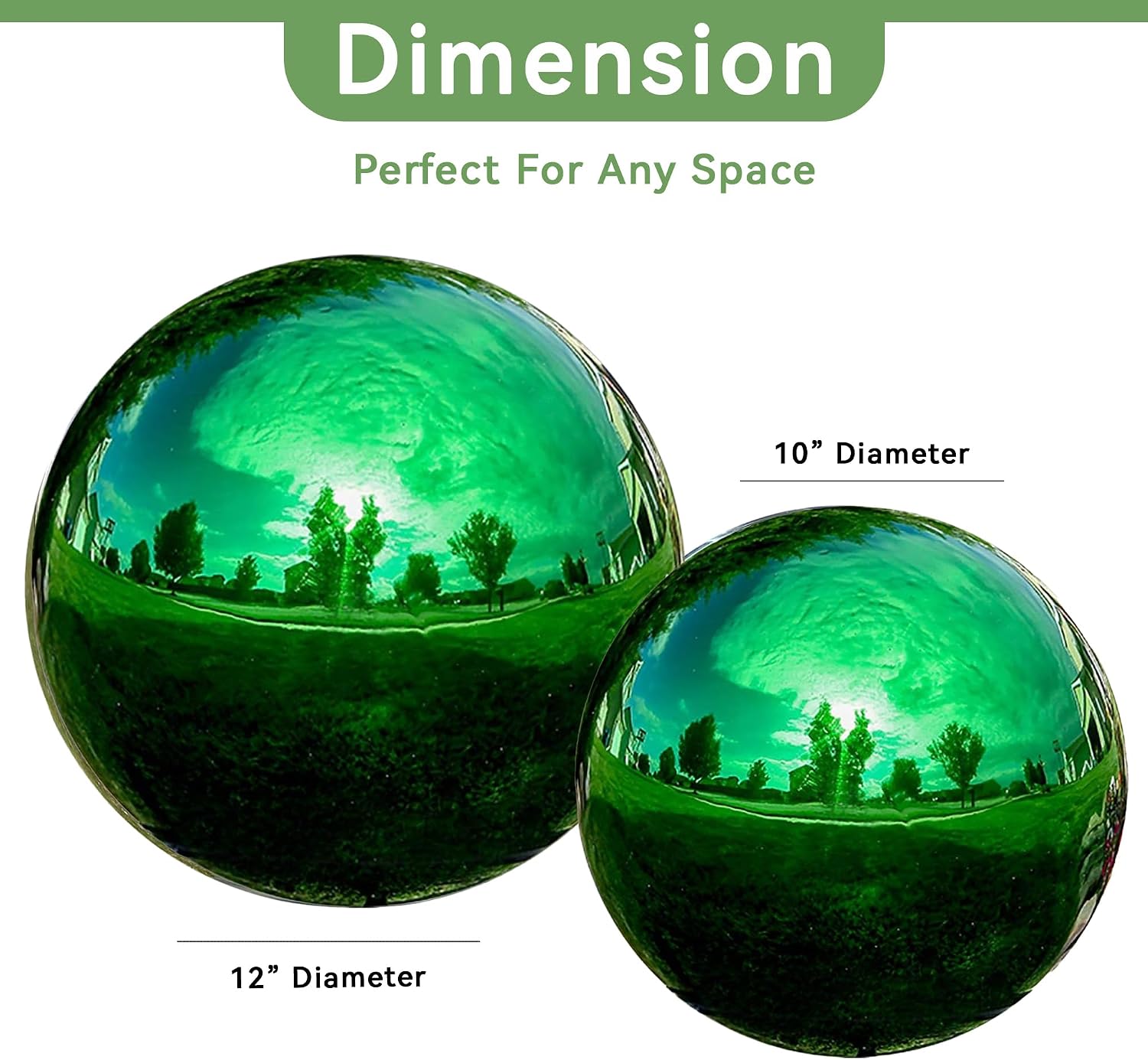 Lily's Home 12 Inch Stainless Steel Gazing Globe Mirror Ball, Colorful and Shiny Addition to Any Garden or Home, Ideal As a Housewarming Gift, Silver