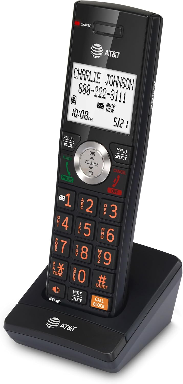 AT&T DECT 6.0 Expandable Cordless Phone with Answering System, Silver/Black with 3 Handsets