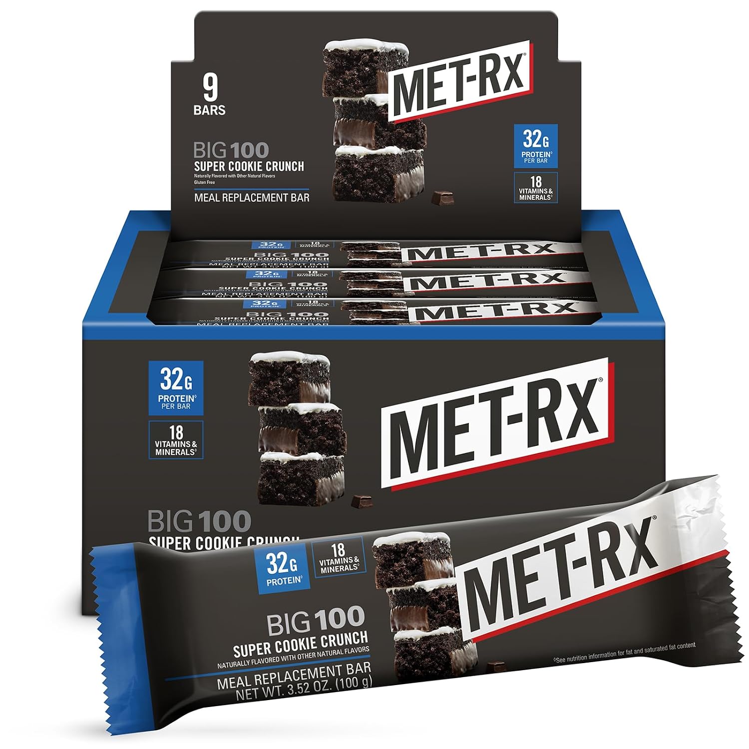 MET-Rx Protein Plus Bar, Great as Healthy Meal Replacement, Snack, and Help Support Energy, Gluten Free, Peanut Butter Cup, With Vitamin A, Vitamin C, and Zinc to Support Immune Health, 85 g,9 Count | Great as Healthy Meal Replacement, Snack, and Help Su…
