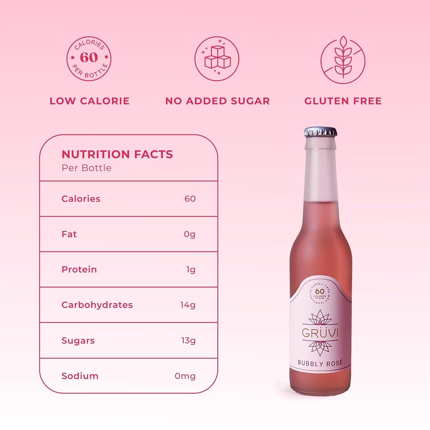Gruvi Non-Alcoholic Dry Secco, 50 Calories, 8-Pack, 0% ABV, Non Alcoholic Sparkling Wine, Zero Alcohol Wine, NA Wine