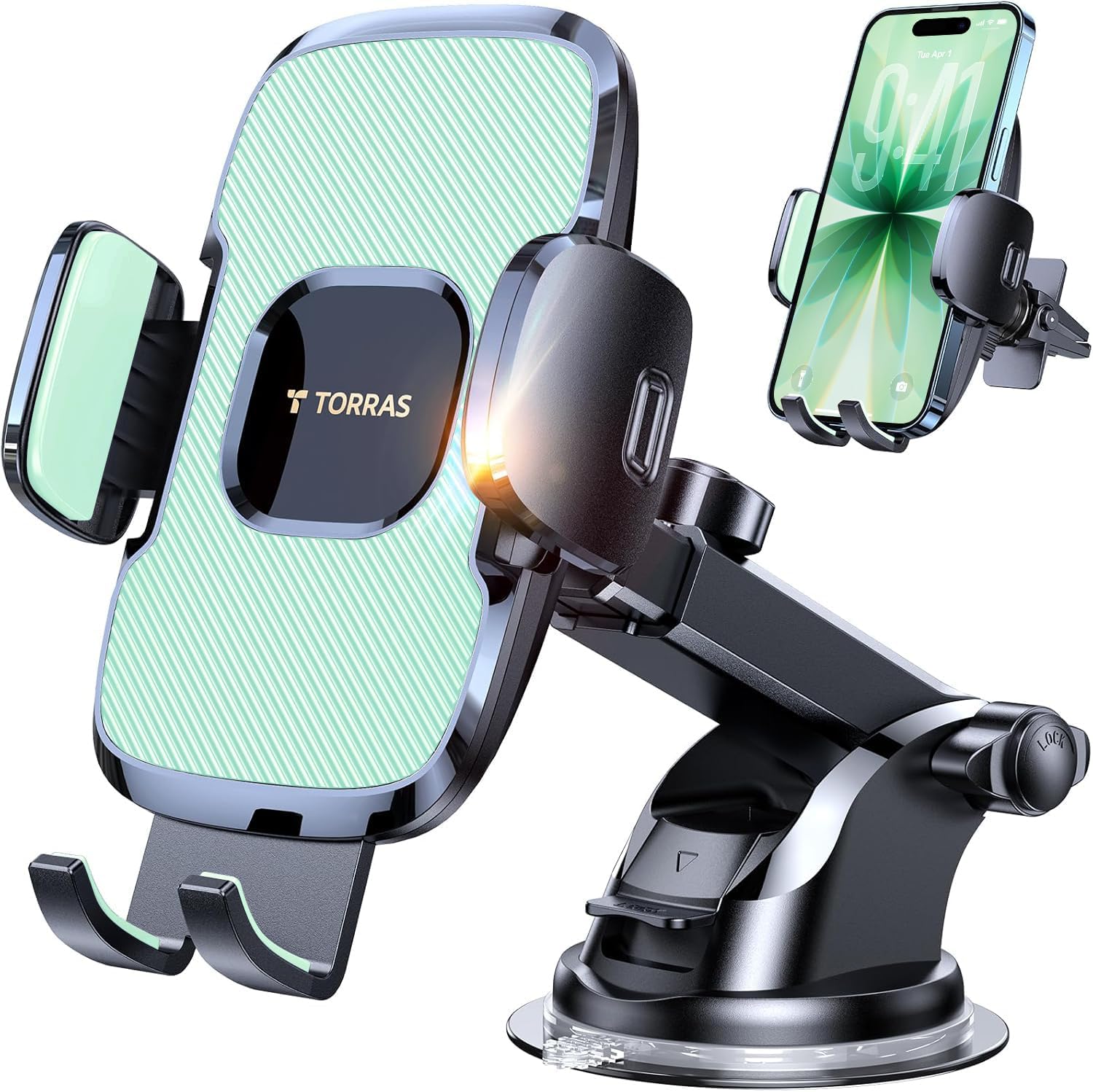 TORRAS Ultra-Durable Phone Holders for Your Car【96+LBS Strongest Suction】 Car Phone Holder Mount, Safety Certs Cell Phone Car Mount Truck for Dashboard Windshield Vent for iPhone 17 16 15 14 Pro Max