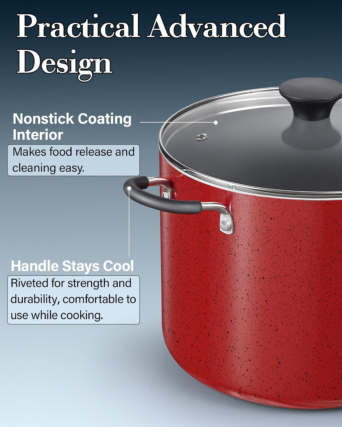 Cook N Home 10.5 Quart Non Stick Stock Pot with Lid, Large Pots for Cooking
