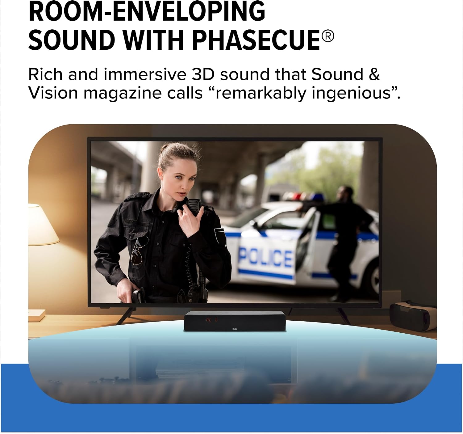 ZVOX AccuVoice AV157 Dialogue Clarifying Soundbar- 12 Levels of Voice Boost