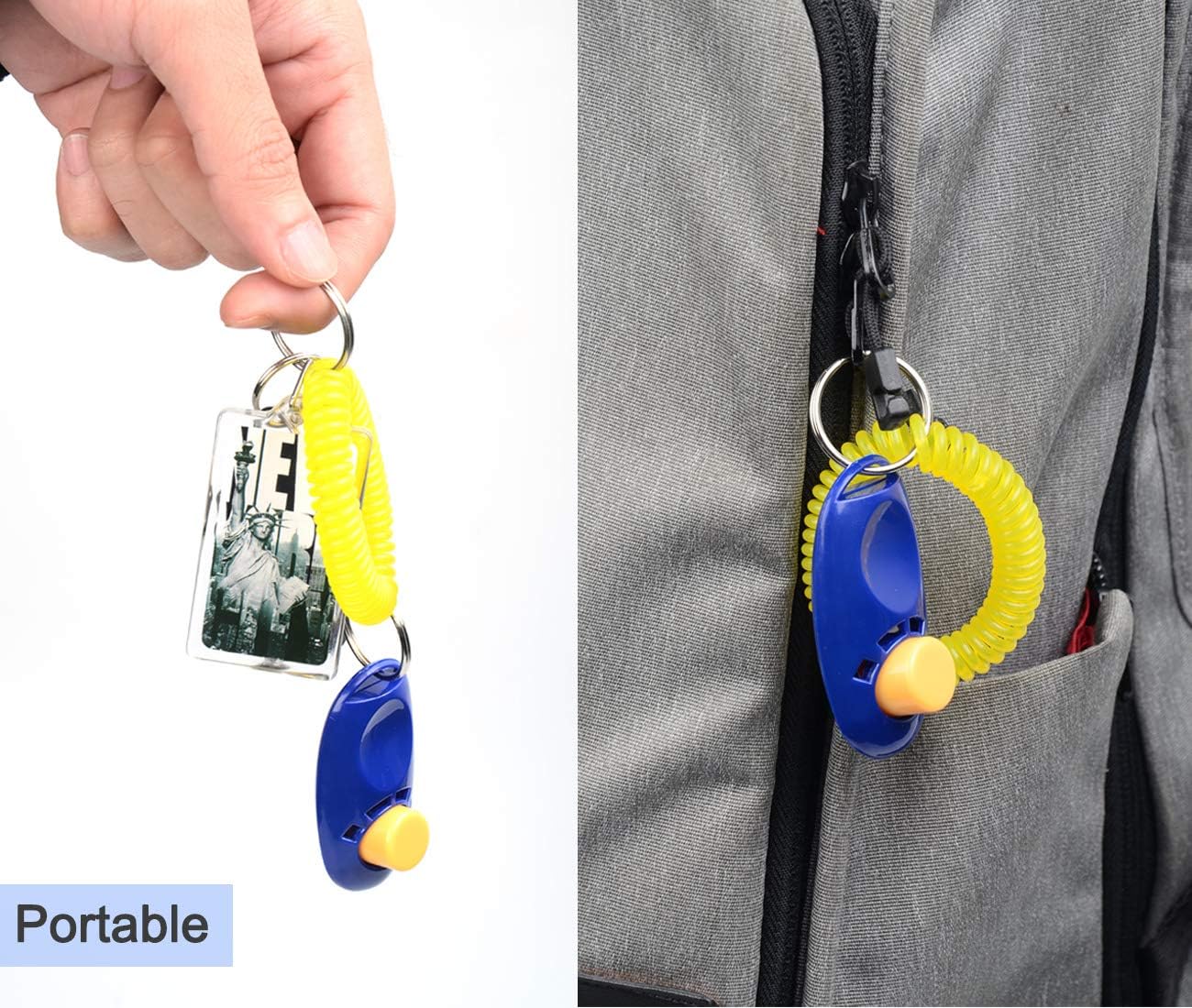 Coolrunner 7pcs 7 Color Universal Animal Pet Dog Training Clicker | with Wrist Bands Strap