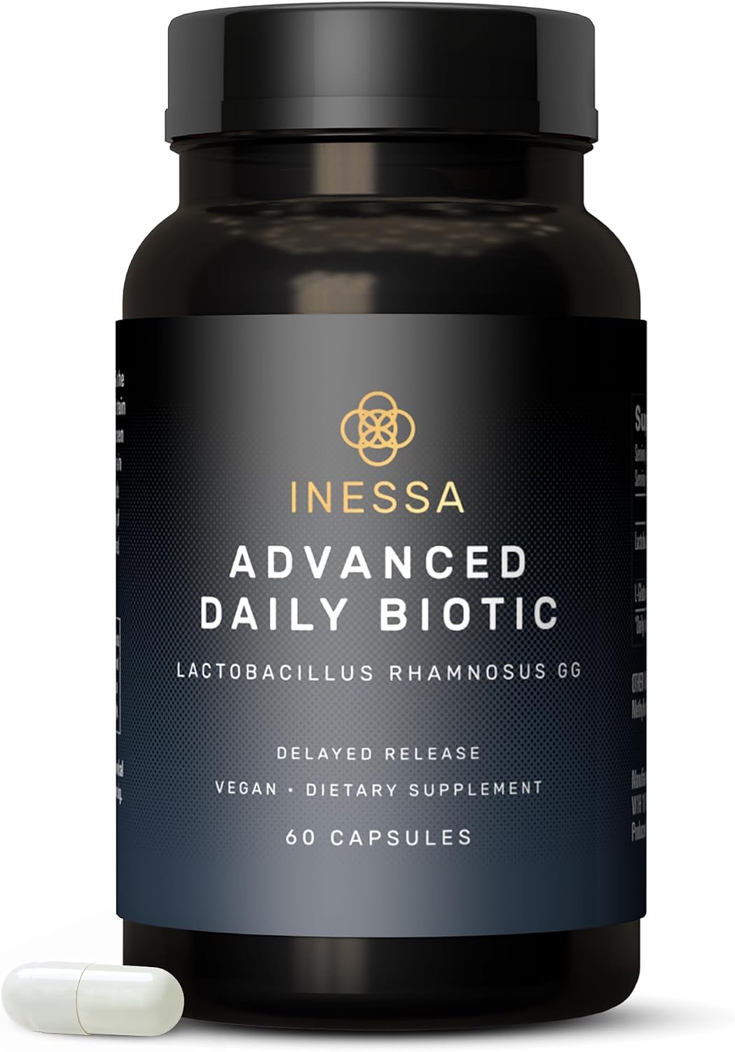 Inessa Daily Biotic Probiotics - Lactobacillus Rhamnosus GG, 60 Capsules | The most researched strain there is