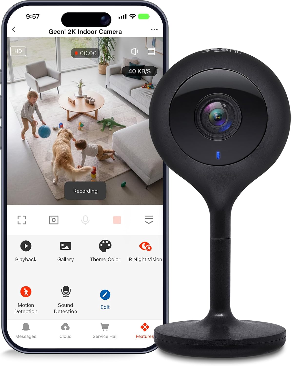 Geeni Look 1080p Indoor Camera, Full HD Wi-Fi & Motion Detection, 2-Pack | 2-Way audio, night vision, works with Alexa & Google Home