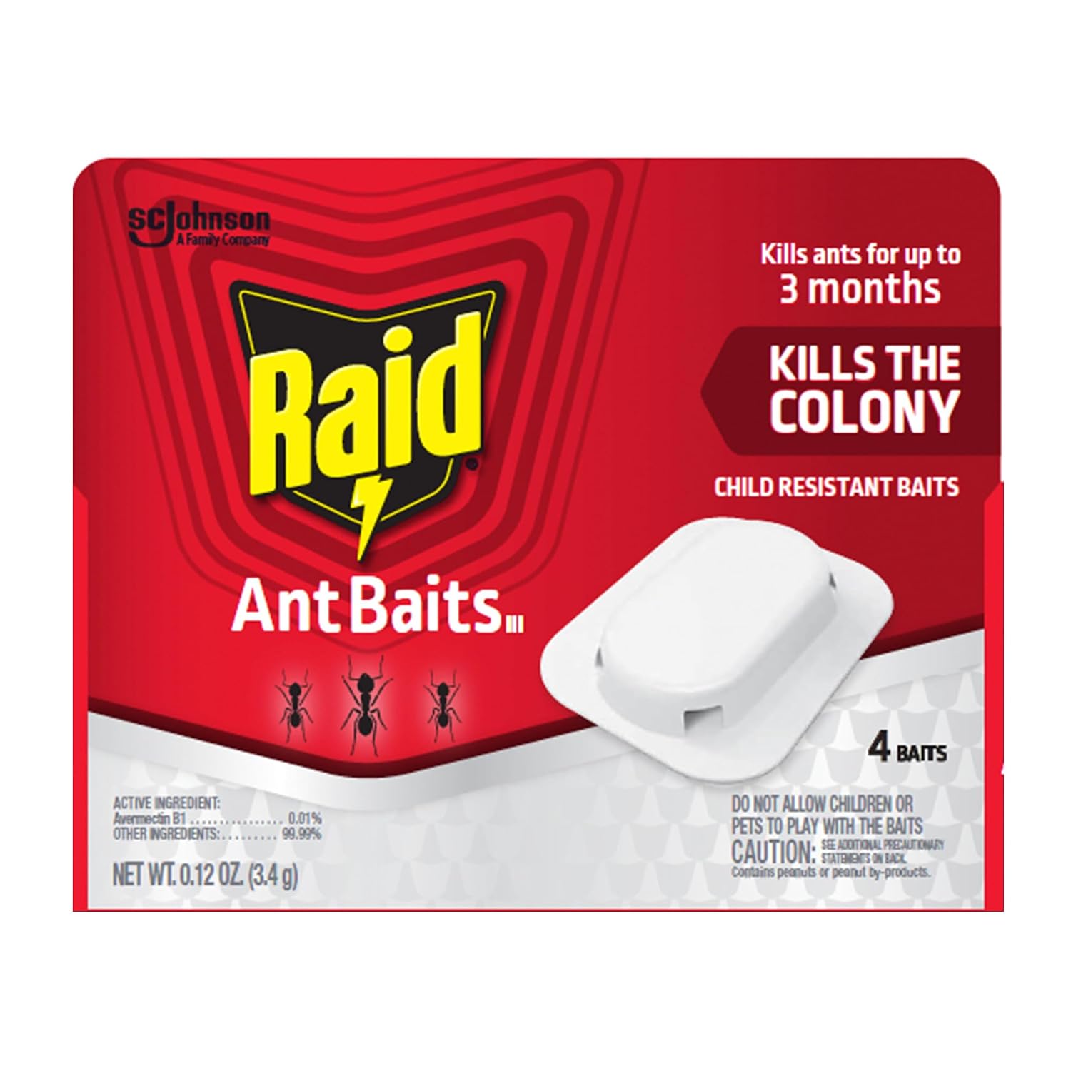 Raid Ant Killer Baits, Child Resistant Bug Killer for Indoor Home Use, 0.24 Oz, 8 Count