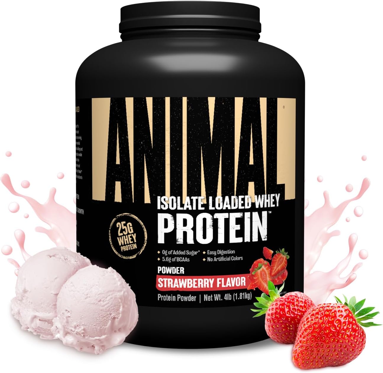 Animal Whey Isolate Protein Powder - Loaded for Pre & Post Workout Muscle Builder and Recovery with Digestive Enzymes for Men & Women - 25g Protein, Great Taste, Low Sugar - Chocolate 2 lbs