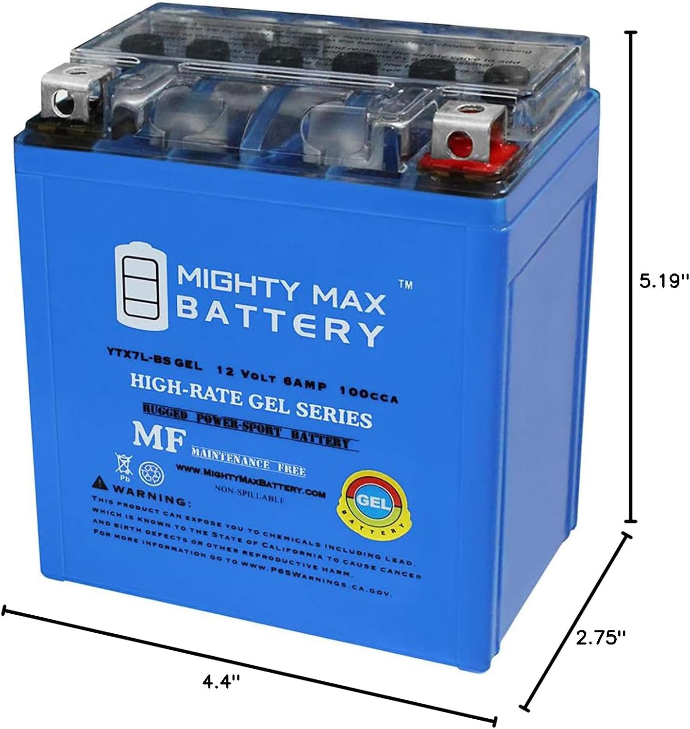 Mighty Max Battery YTX4L-BS GEL - 12 Volt 3 AH, GEL Type, 50 CCA, Rechargeable Maintenance Free SLA AGM Motorcycle Battery