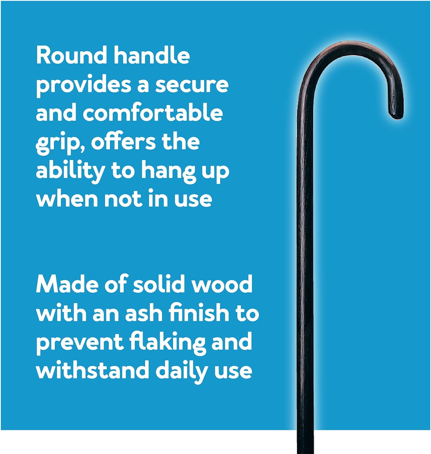 CAREX Solid Wood Walking Cane - Wooden Canes for Men & Women with 250 lb Weight Capacity - 36” Long, 1" Diameter