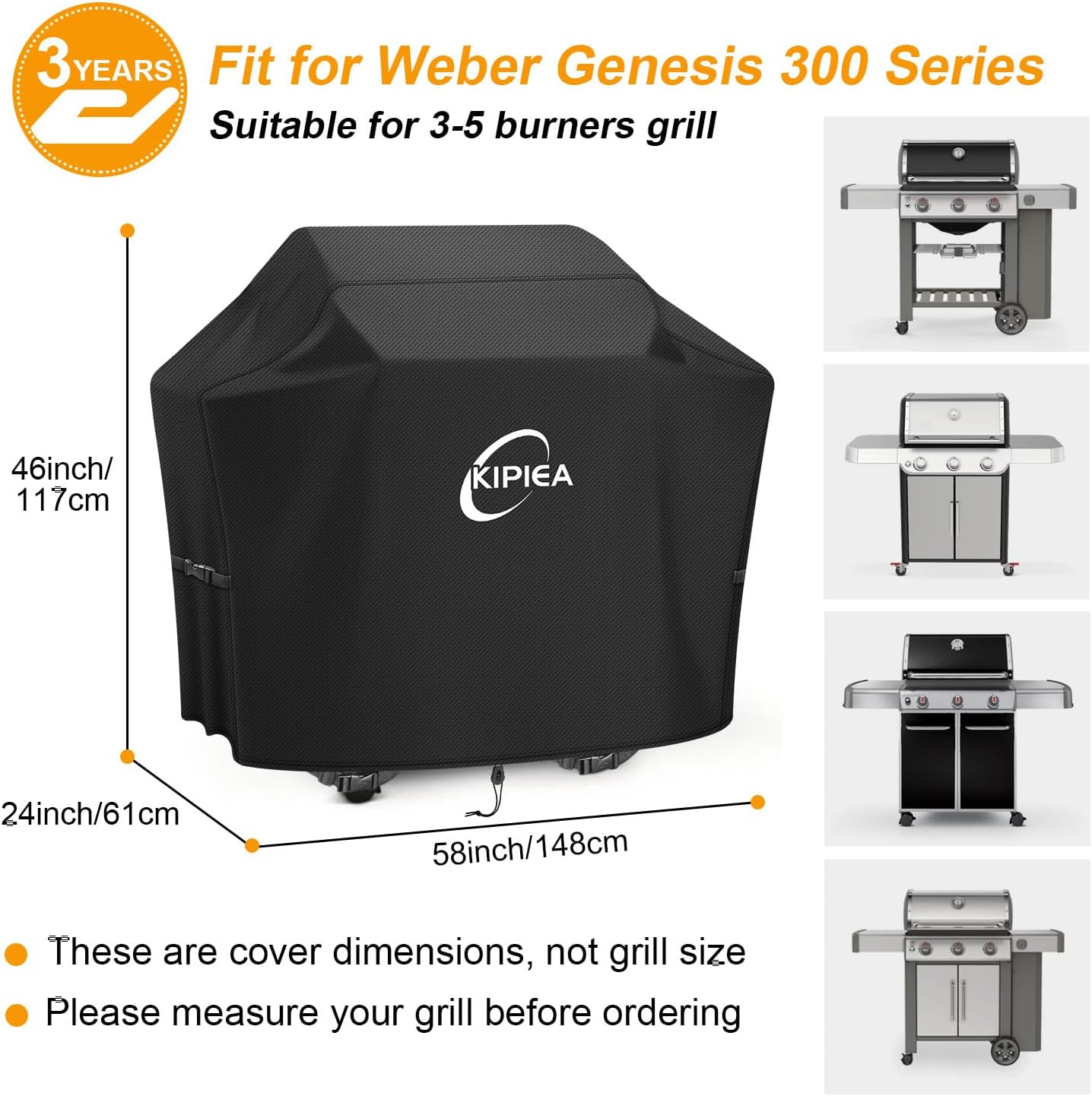 600D Vertical Smoker Cover for Pit Boss 3/4 / 5/7 Series, Waterproof Pellet Grill Cover, 73550, UV Resistant, No Tear, No Fading
