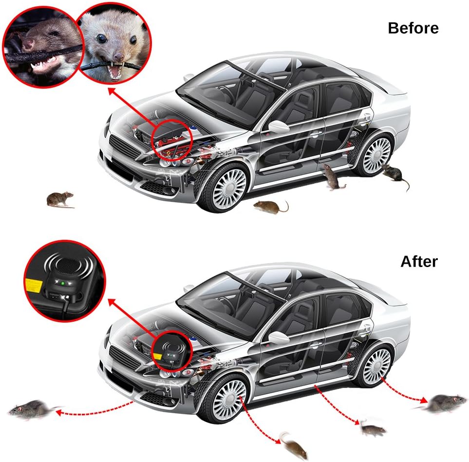 Ultrasonic Under Hood Rodent Repellent for Vehicles, Cars, Trucks & RVs