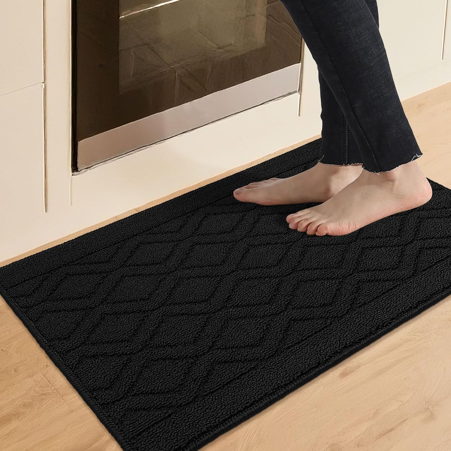 COSY HOMEER 48x20Inch/30X20Inch Kitchen Rug Mats,Grey