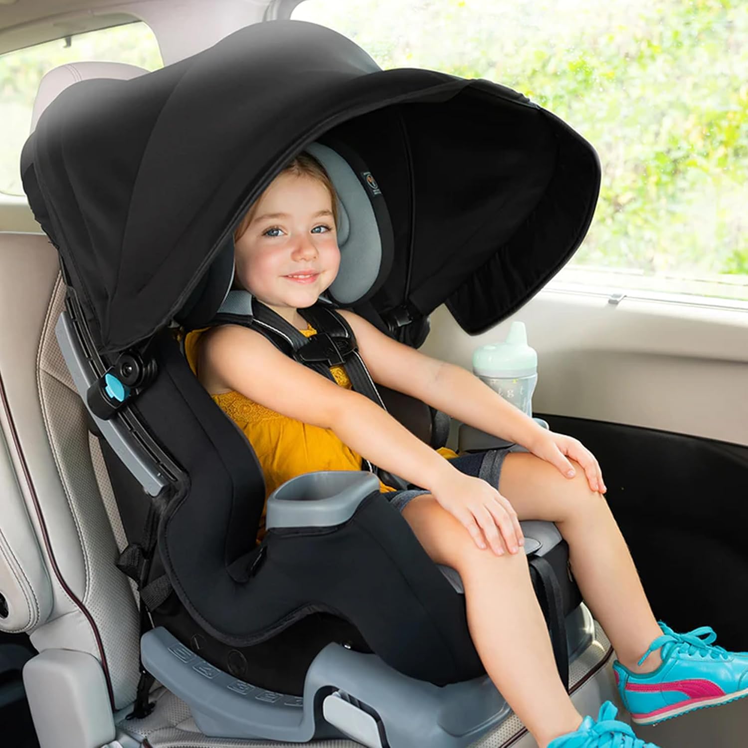 Baby Trend Cover Me™ 4-in-1 Convertible Car Seat, Vespa – Built-in Canopy, 4-Stage Growth System, Plush Comfort Padding, Multi-Position Recline