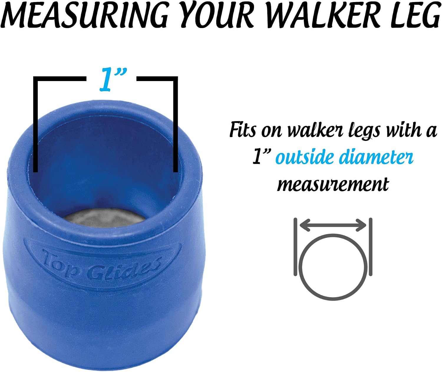 Steel-Reinforced Walker Glide Tips (Gray, 1 1/8")