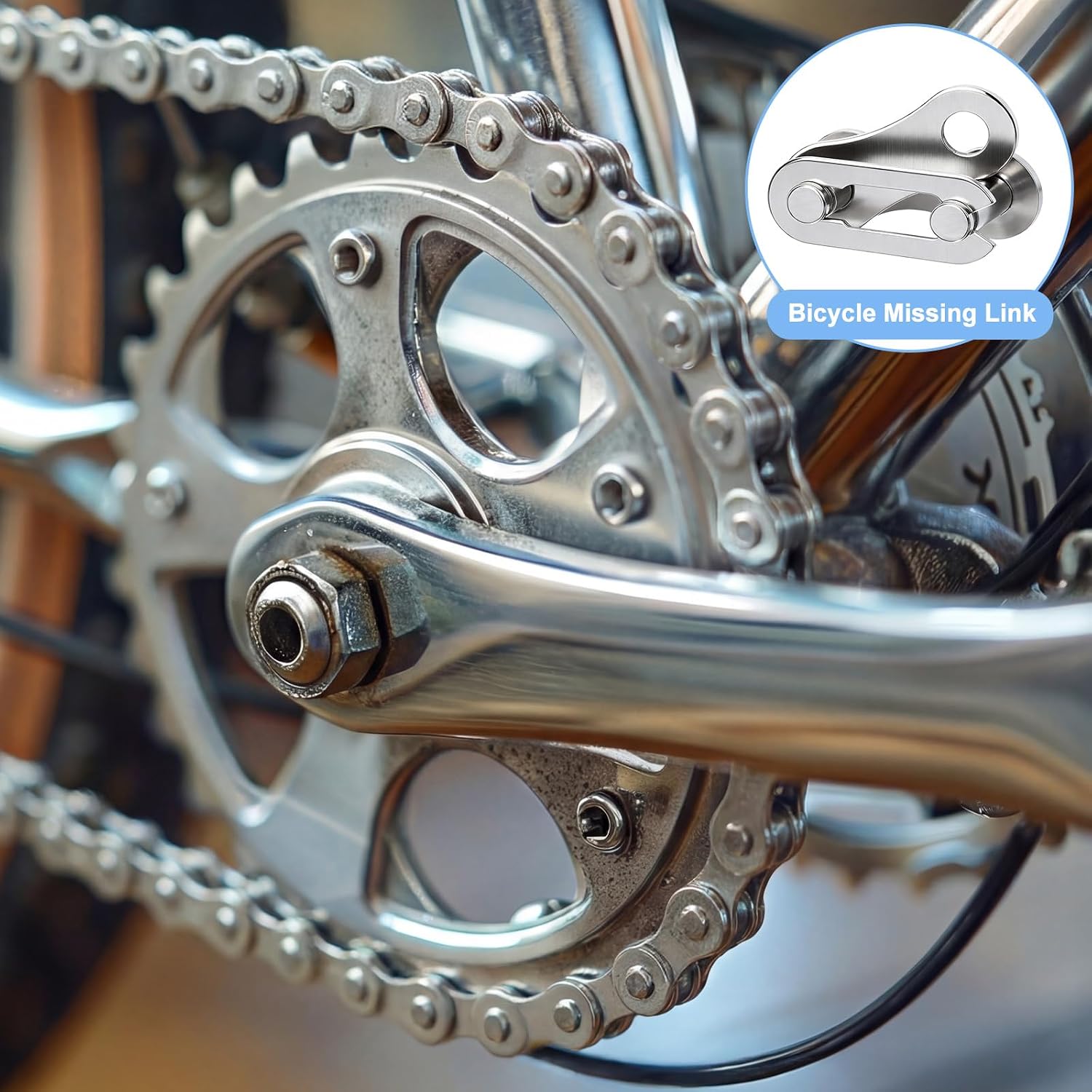8 Pairs Bicycle Missing Link for 6, 7, 8, 9, 10 Speed Chain Master Link for Bicycle Chain Reusable Bike Parts, Silver