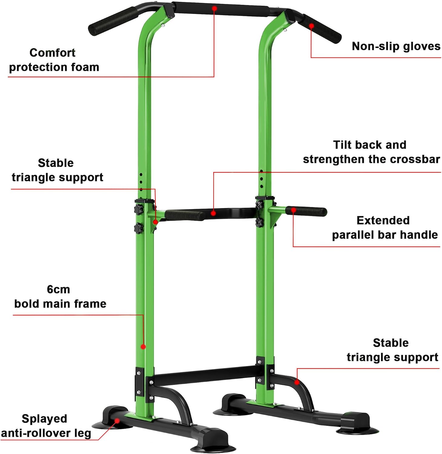 SogesHome Multi-Function Power Tower Pull Up Bar Dip Station for Home Gym