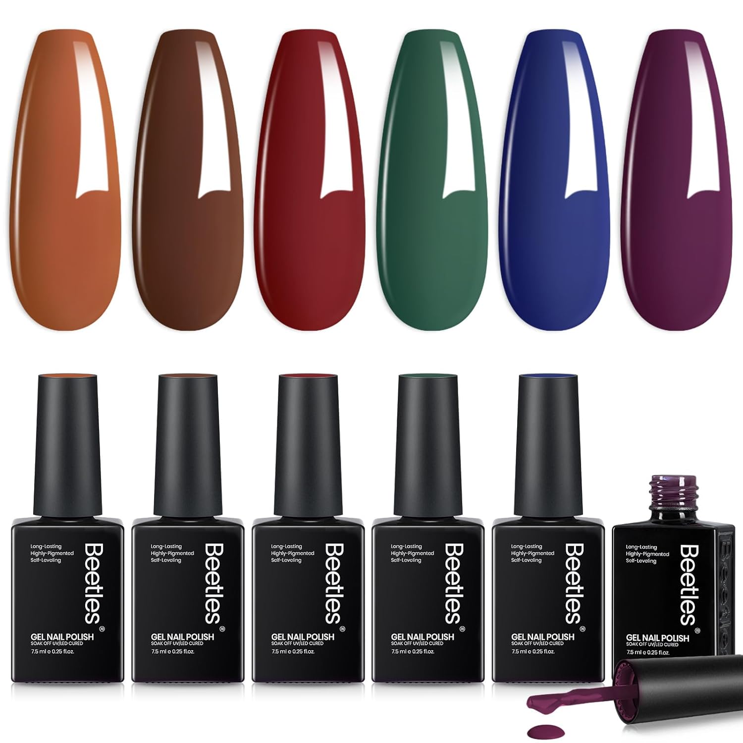Beetles Green Gel Polish Set, 6 Colors Misty Forest Collection