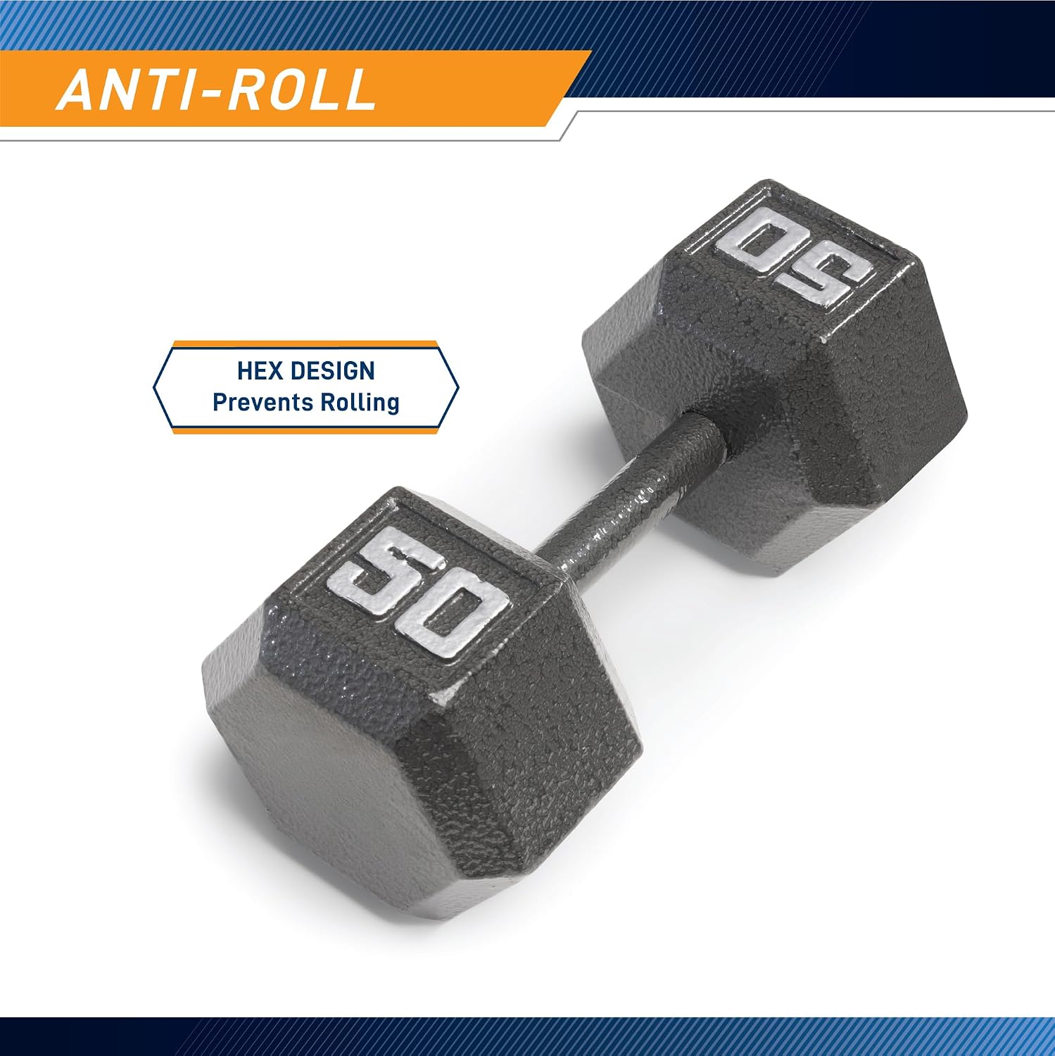 Marcy Cast Iron Hex Dumbbells Collection - Available size from 3-lb to 100-lb, SOLD INDIVIDUALLY