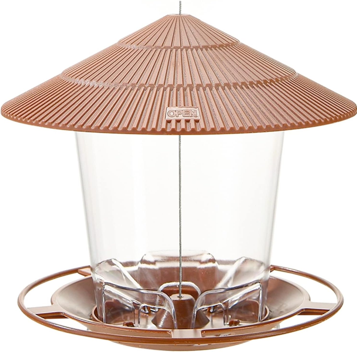 Hanizi Bird Feeder Outdoor Hanging for Wild Bird Seed, Brown