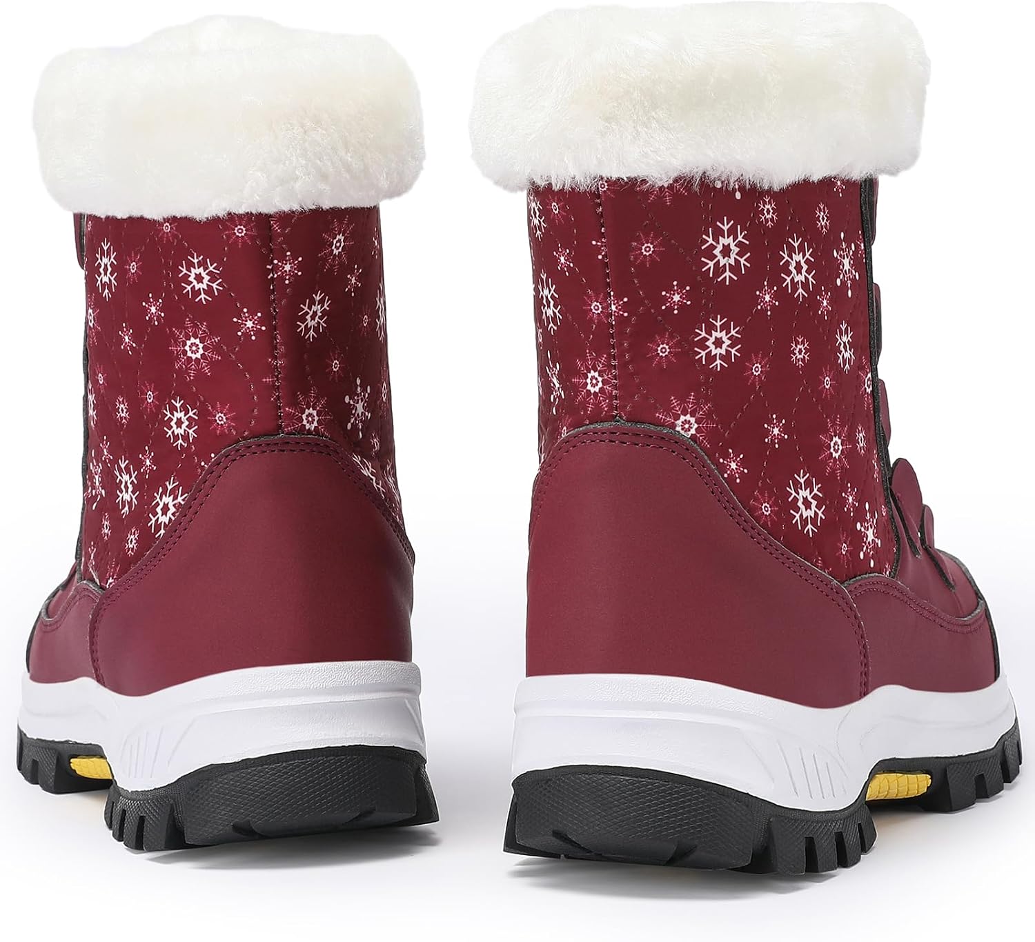 COOJOY Womens Waterproof Winter Snow Boots Warm Shoes Furry Mid Calf Lightweight Walking Hiking Booties