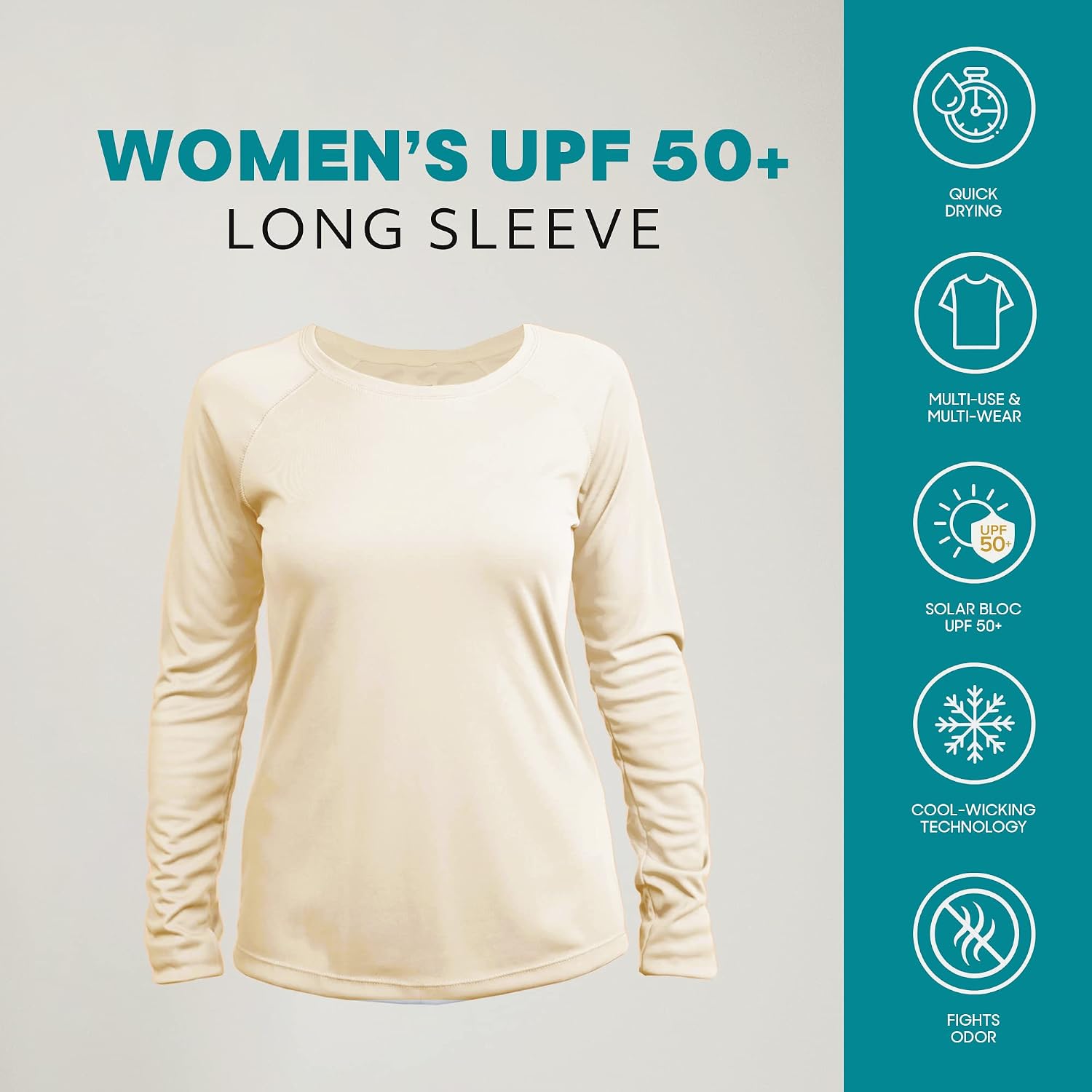Vapor Apparel Women’s UPF 50+ UV Sun Protection Long Sleeve Performance Regular Fit T-Shirt for Sports and Outdoor