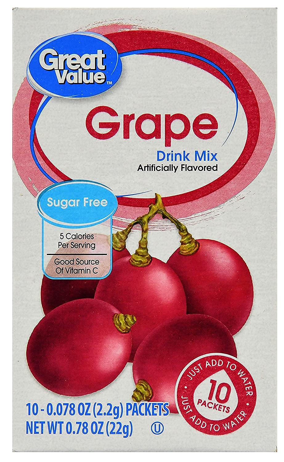 Great Value: Grape Drink Mix, .78 Oz (Pack of 6)