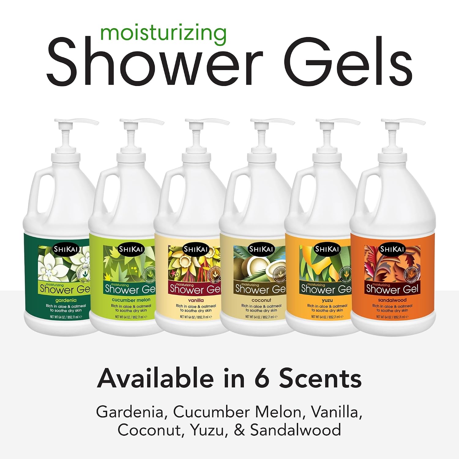 ShiKai Daily Moisturizing Shower Gel (Sandalwood, 12oz, Pack of 3) | Gentle Formula | Aloe Vera & Oatmeal for Soft, Healthy Skin | Dry Skin Relief