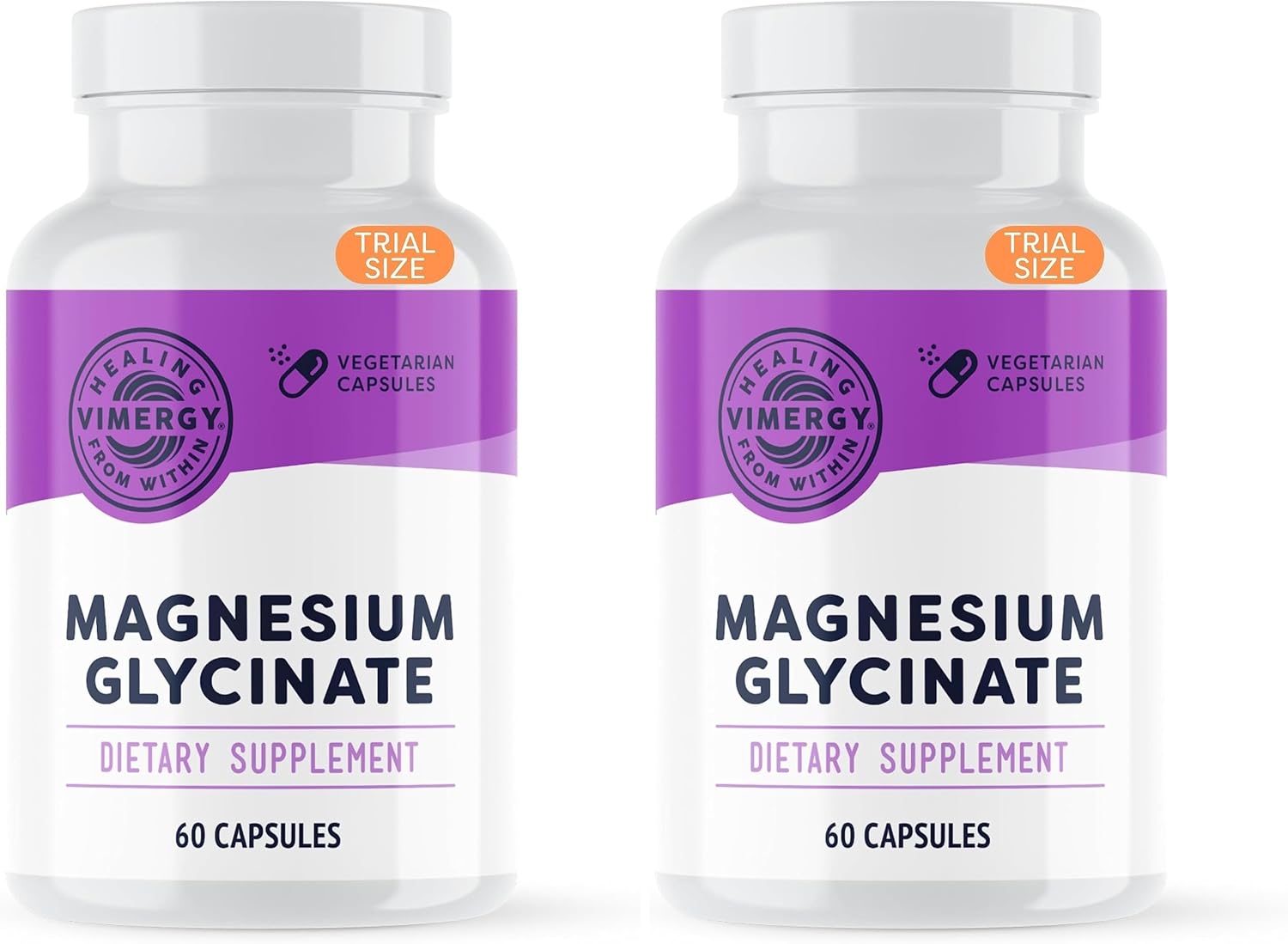 VIMERGY Magnesium Glycinate Supplement, Vegan, 180 Capsules, 90 Servings